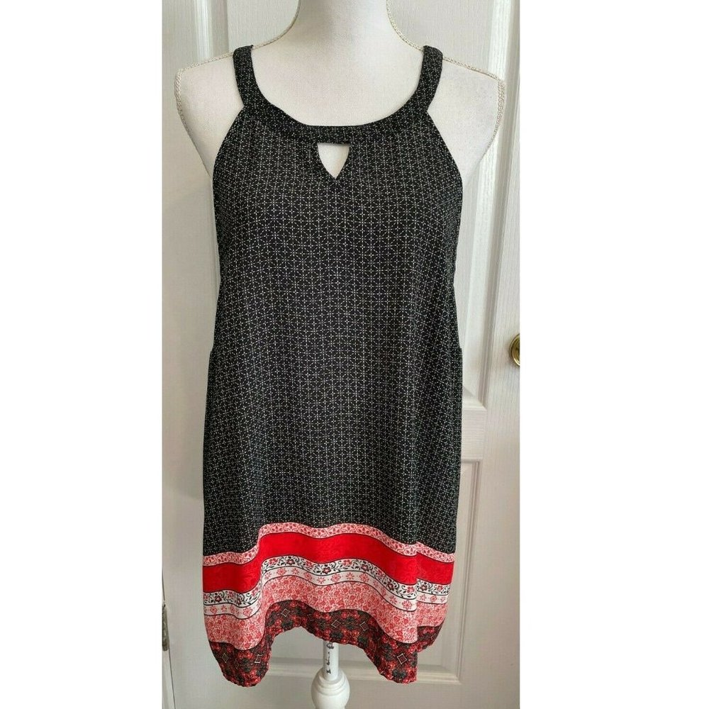 Torrid flowy tank top blouse black red orange size 1 1x
